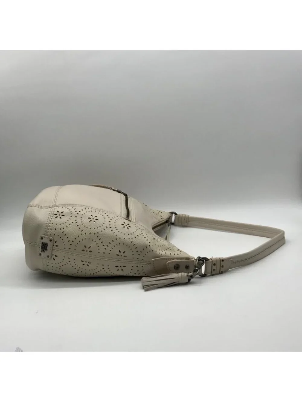 The Sak Off-White Perforated Leather Sequoia Hobo Bag